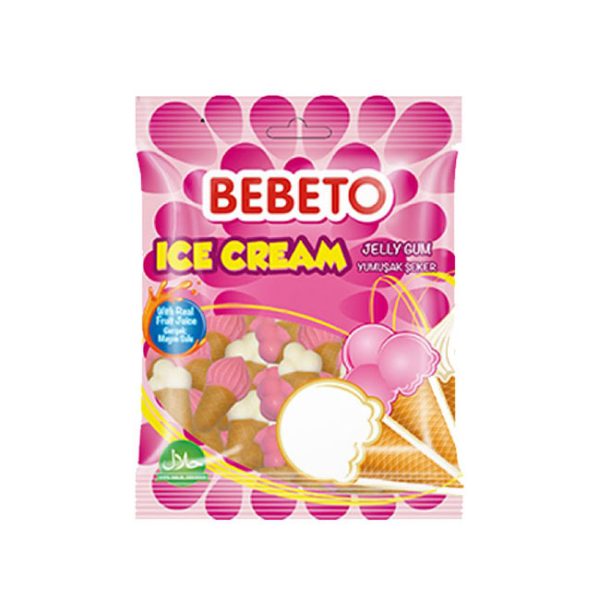 پاستیل ببتو با طعم بستنی Bebeto ice cream وزن 80 گرم