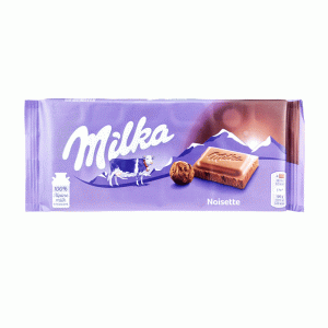 شکلات تخته ای فندقی نویزت میلکا (milka) وزن 100 گرم