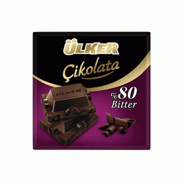 شکلات تخته ای تلخ 80% اولکر وزن 60 گرم Ulker