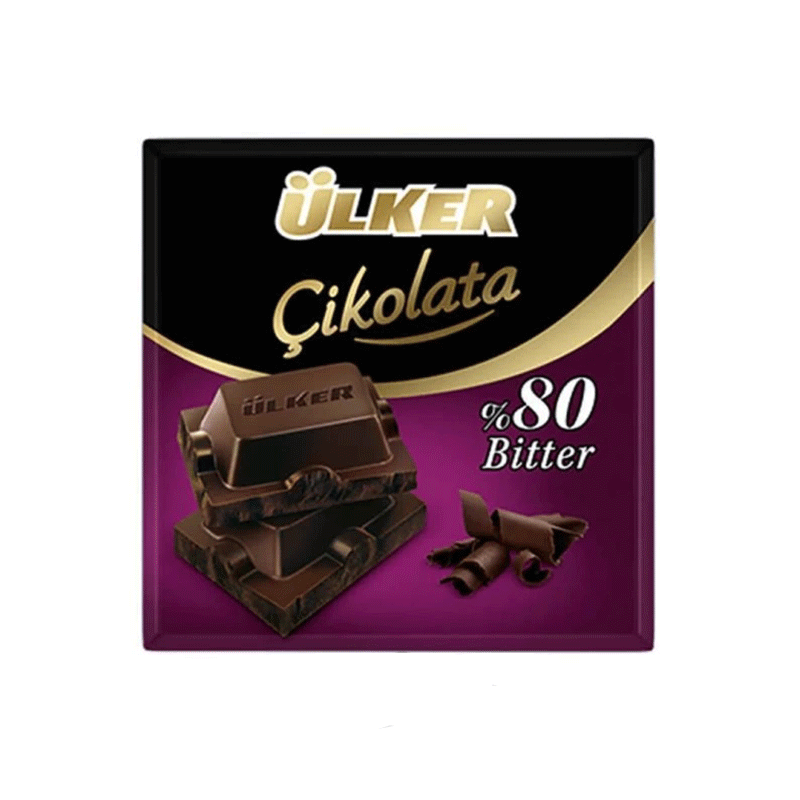 شکلات تخته ای تلخ 80% اولکر وزن 60 گرم