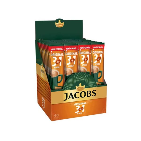 قهوه فوری جاکوبز 3 در 1 مدل اورجینال بسته 40 عددی