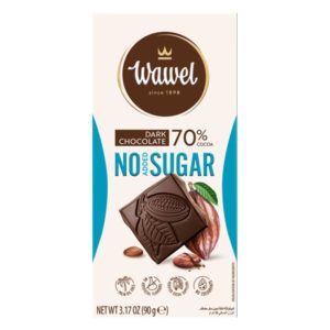تابلت شکلات تلخ ۷۰% بدون شکر واول ۹۰ گرم Wawel