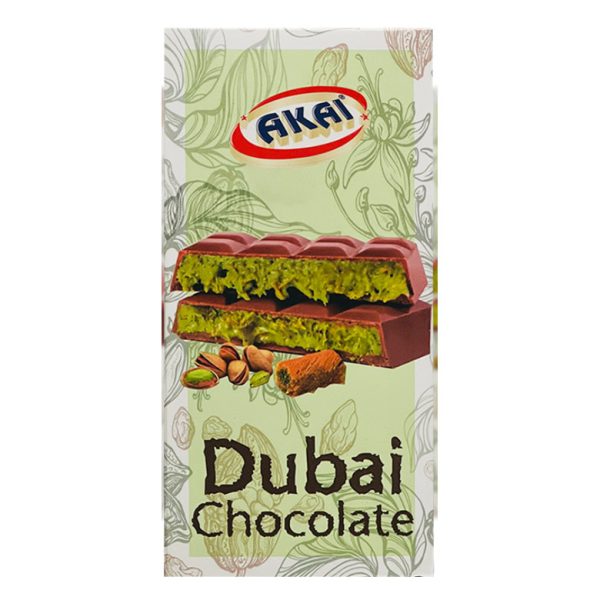 شکلات دبی اکای 200 گرم با طعم پسته و کنافه AKAI