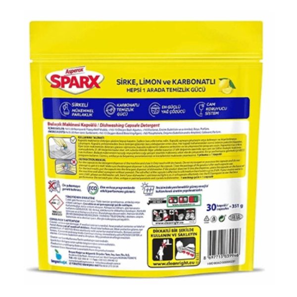 قرص ماشین ظرفشویی اسپروکس مدل Sparx Diamond بسته 30 عددی