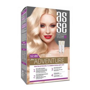 کیت رنگ مو بدون آمونیاک آسه ASSE مدل Adventure شماره 12.0