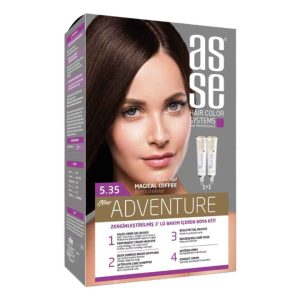 کیت رنگ مو بدون آمونیاک آسه ASSE مدل Adventure شماره 5.35
