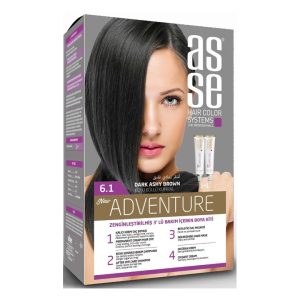 کیت رنگ مو بدون آمونیاک آسه ASSE مدل Adventure شماره 6.1