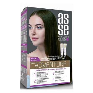 کیت رنگ مو بدون آمونیاک آسه ASSE مدل Adventure شماره 7.11