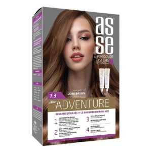 کیت رنگ مو بدون آمونیاک آسه ASSE مدل Adventure شماره 7.3