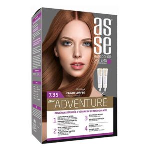 کیت رنگ مو بدون آمونیاک آسه ASSE مدل Adventure شماره 7.35