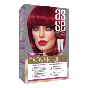 کیت رنگ مو بدون آمونیاک آسه ASSE مدل Adventure شماره 7.66