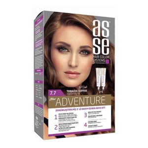 کیت رنگ مو بدون آمونیاک آسه ASSE مدل Adventure شماره 7.7