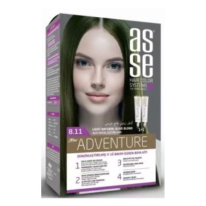 کیت رنگ مو بدون آمونیاک آسه ASSE مدل Adventure شماره 8.11