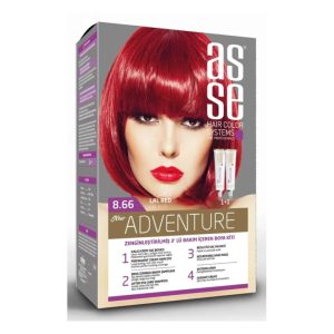کیت رنگ مو بدون آمونیاک آسه ASSE مدل Adventure شماره 8.66