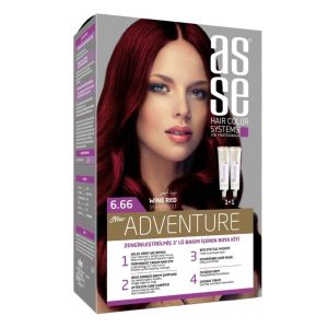 کیت رنگ مو بدون آمونیاک آسه ASSE مدل Adventure شماره 6.66