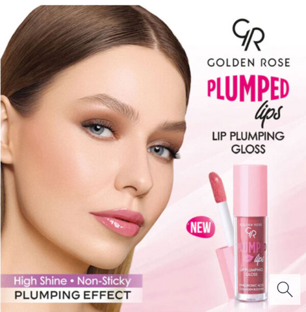 رژ لب مایع حجم دهنده گلدن رز مدل Plumped