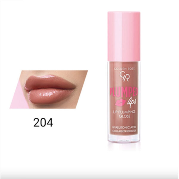 رژ لب مایع حجم دهنده گلدن رز مدل Plumped شماره 204
